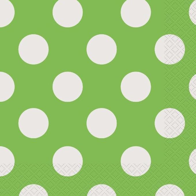 DECORATIVE DOT LUNCHEON NAPKINS, 16 PIECES, LIME GREEN - Image 2
